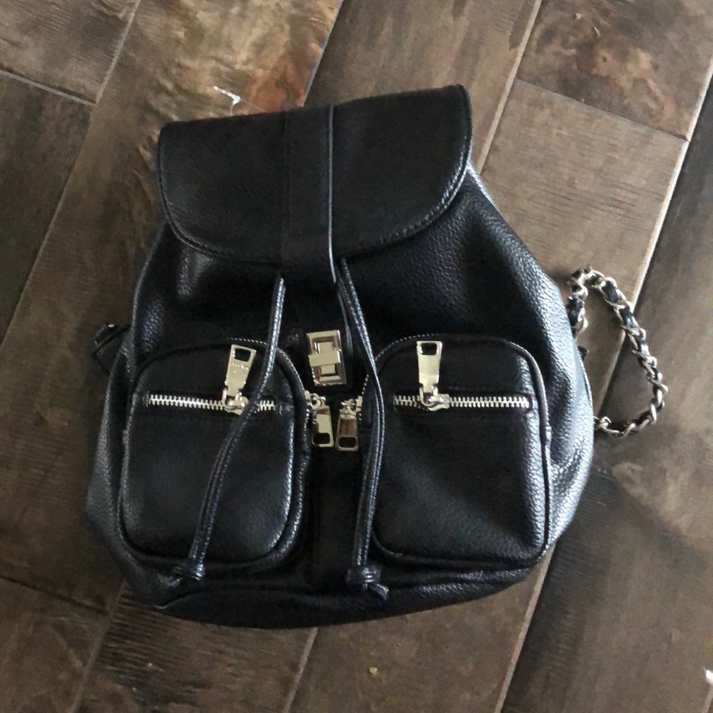 Steve Madden Black leather backpack *New with tags